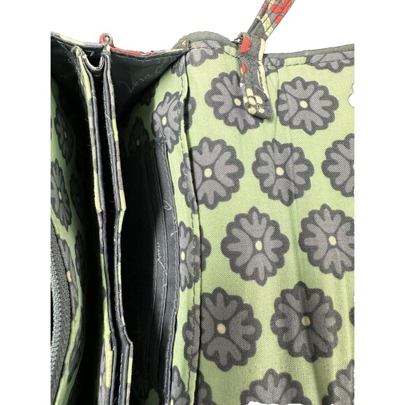 Vera Bradley Quilted Nomadic Gray Orange Green Floral Turn Lock Latch Wallet - Picture 10 of 11